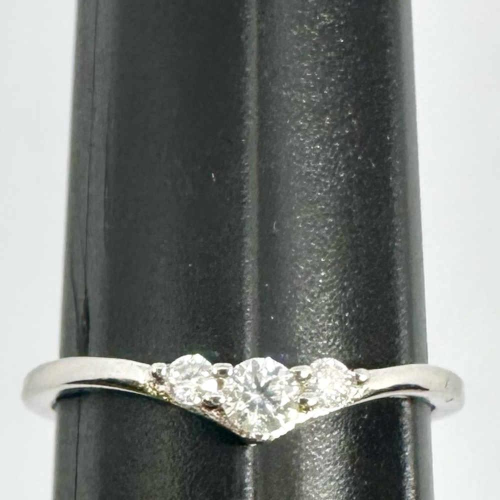 Moissanite Wedding Band Three Stone Anniversary Ring Guard Round GRA Certified - Picture 11 of 17